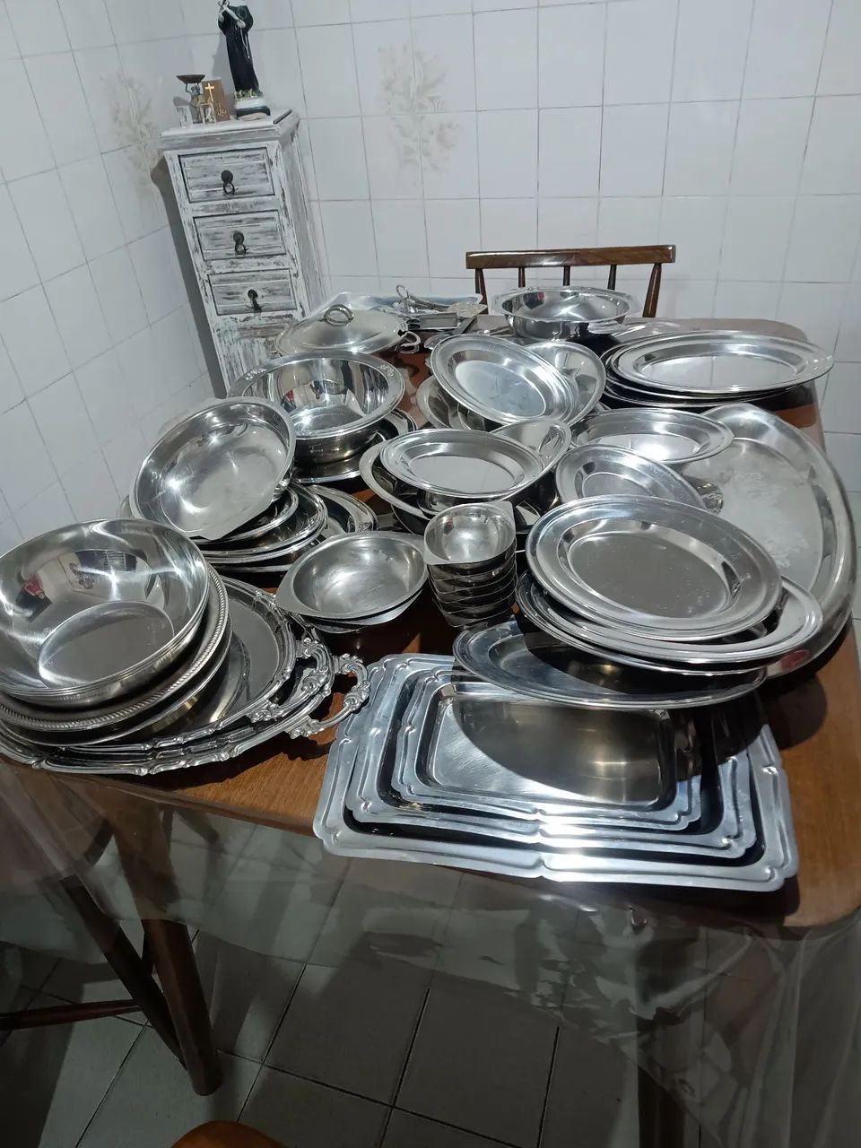 Louças inox 80 itens - Antigos, Tramontina, Gasola, Elmo, Silverplate - Foto 5