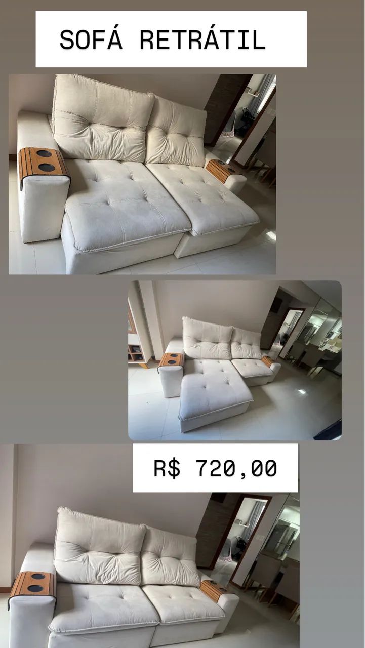 Sofá retrátil : BEGE  - Foto 5