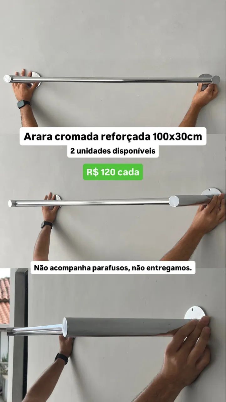 LOTE DE ARARAS CROMADAS PARA LOJA DE ROUPAS - Foto 5
