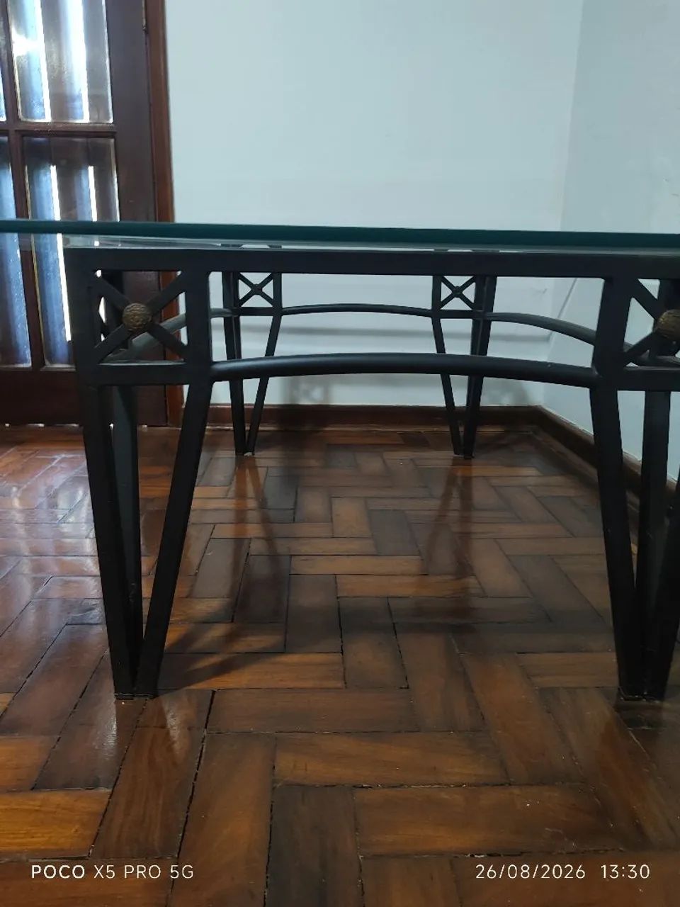 Mesa em ferro com tampo de vidro  - Foto 2