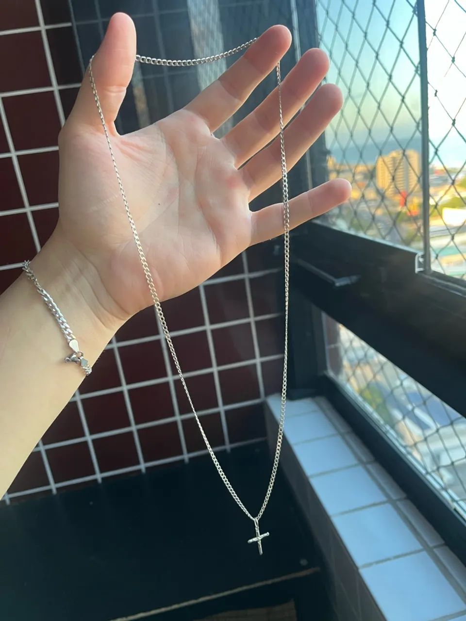 Kit corrente e pulseira de prata  - Foto 2