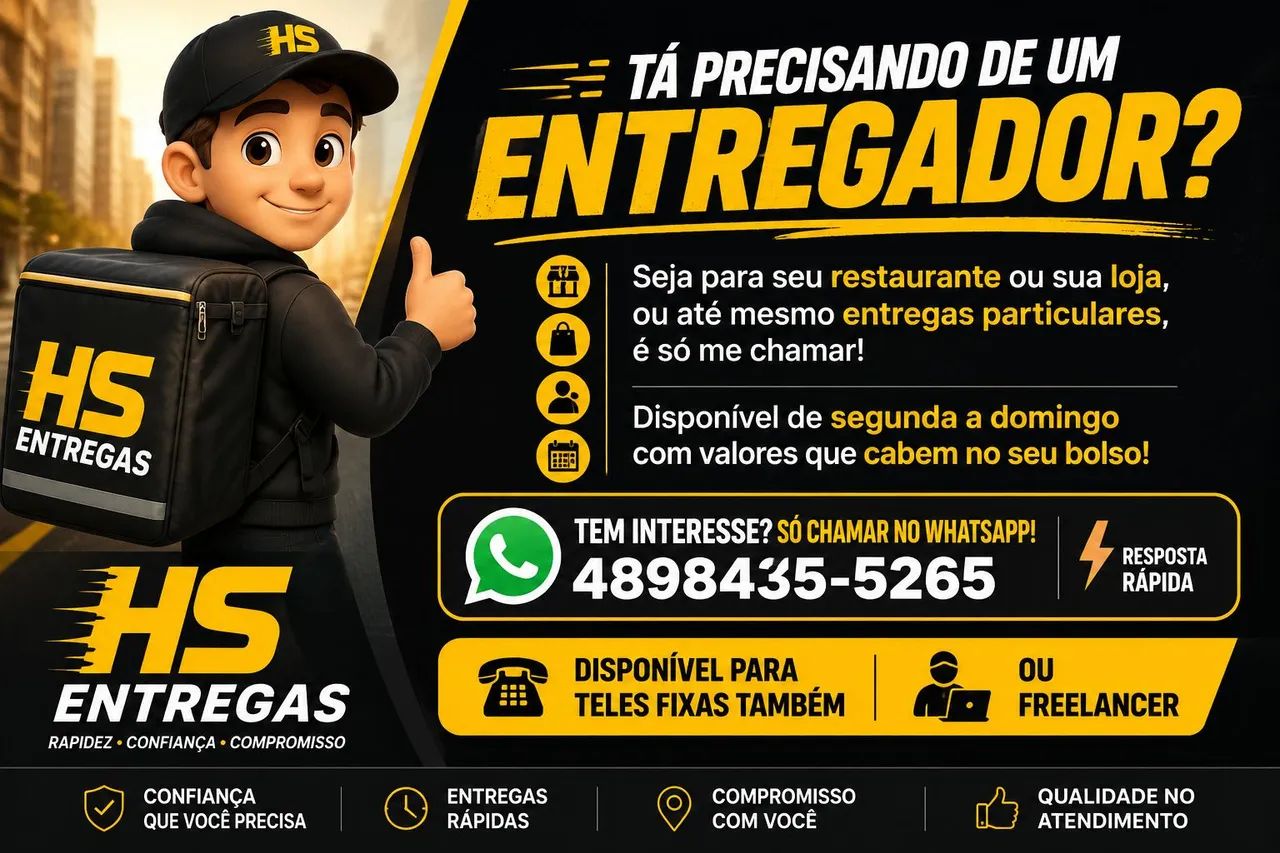 PRECISA DE ENTREGADOR?