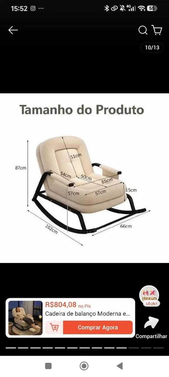 Cadeira de balanço moderna - Foto 4
