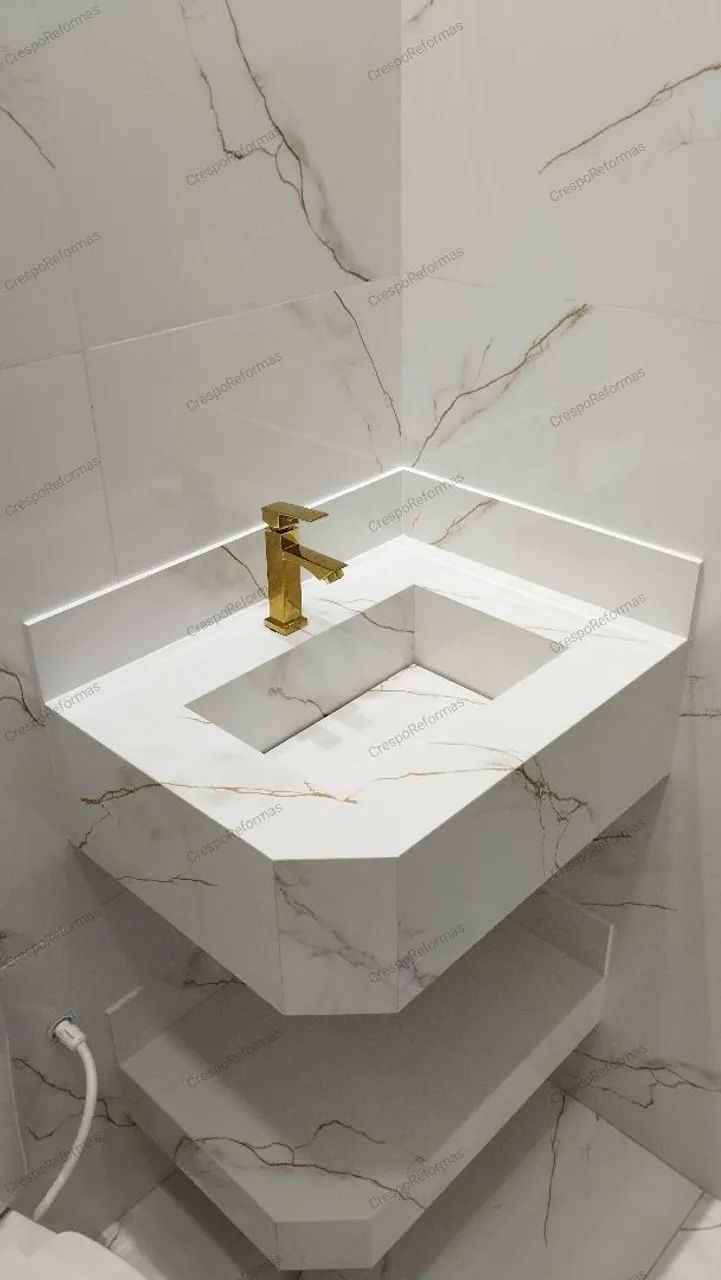 Crespo Reformas - Pia de porcelanato fino acabamento  - Foto 3