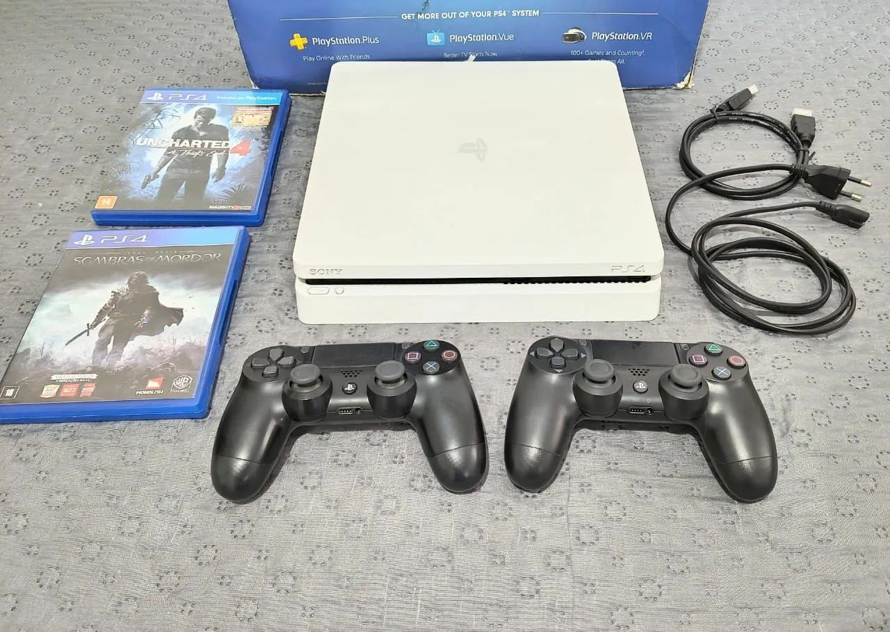 SONY PLAYSTATION 4 SLIM GLACIER WHITE COMPLETO - Consoles de Vídeo