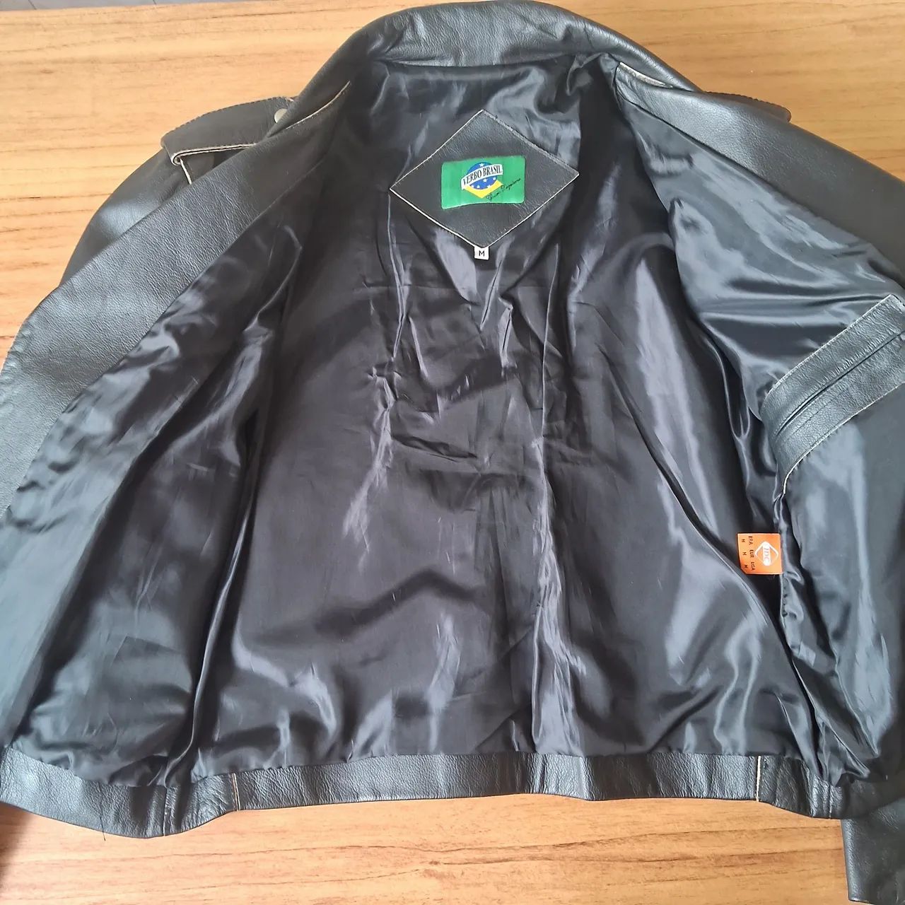 Jaqueta de couro legítimo preta - Foto 4