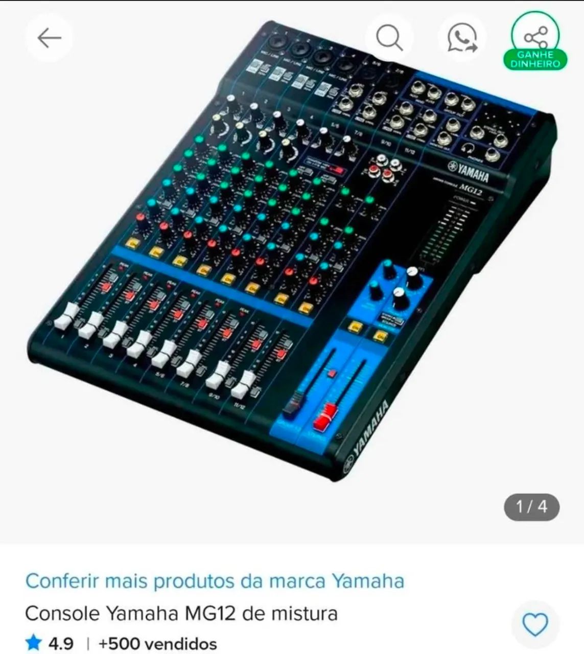 Mesa de som yamaha 