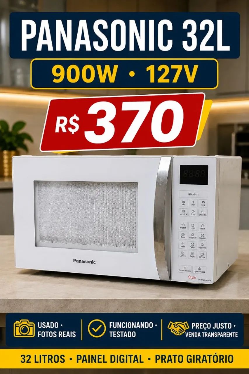 Panasonic Micro-ondas | 32L | 900W | 127V