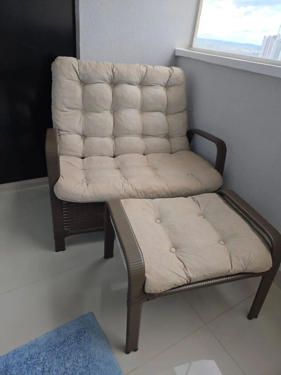 Poltrona de varanda com apoio para os pés - Foto 2