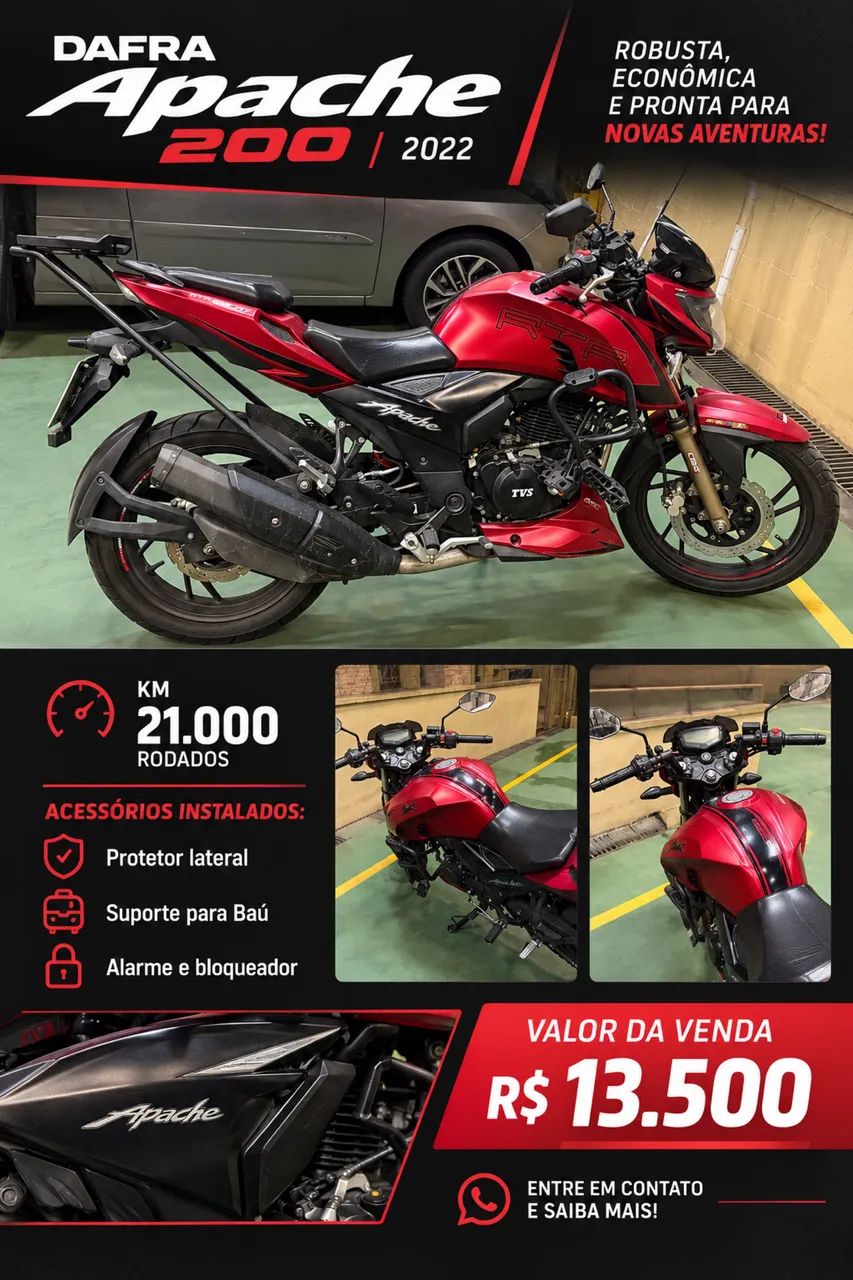 Vendo Dafra Apache 200cc - Foto 4