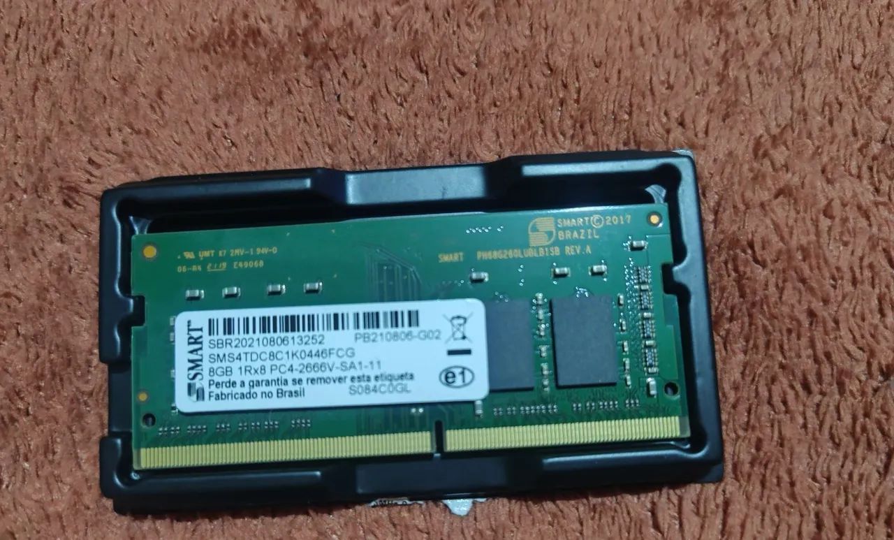 Memória ram 8gb DDR4