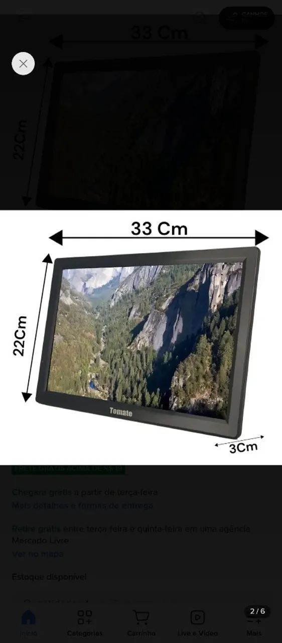 Tv Portatil Monitor 14 Polegadas Led Usb Hdmi Vga - Foto 2