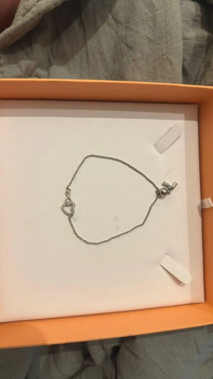 Pulseira Swarovski Hyperbola Infinito e Coração Original | Excelente Estado - Foto 2