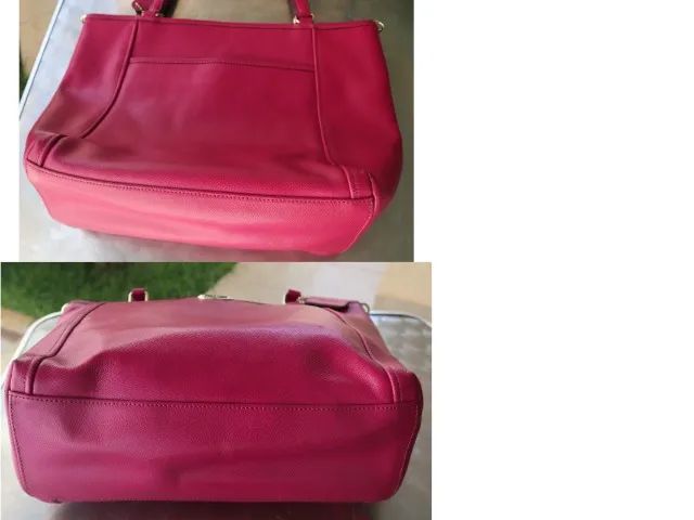 Bolsa de Couro Coach estilo Tote Pink - Foto 5