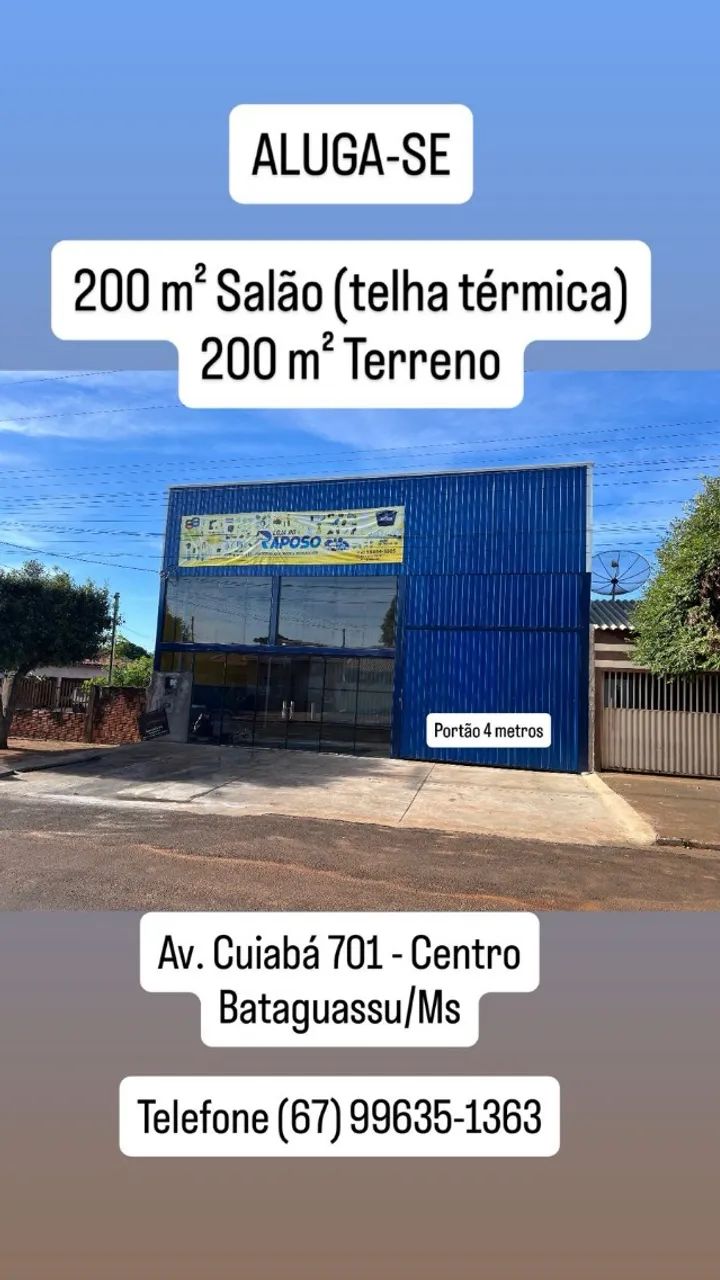Salão Comercial em Bataguassu/Ms, 200m2