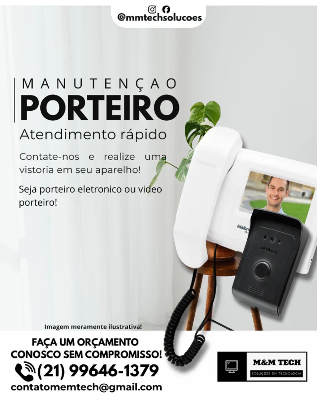 Manutenção de vídeo porteiro e porteiro eletrônico