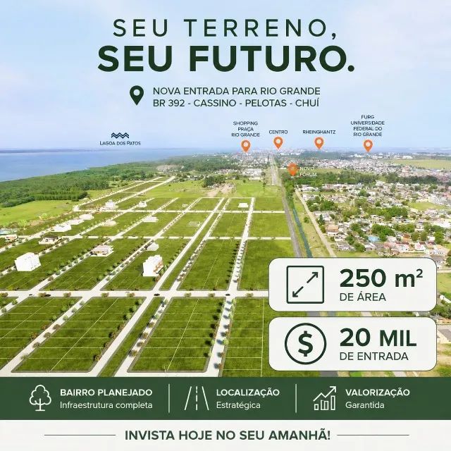 Terreno 250m/2 Nova Rio Grande