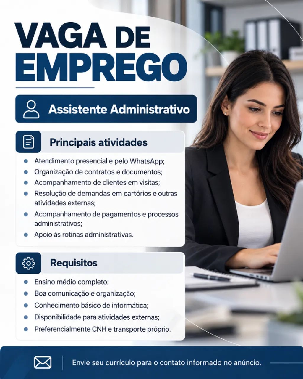 Vaga Assistente Administrativo