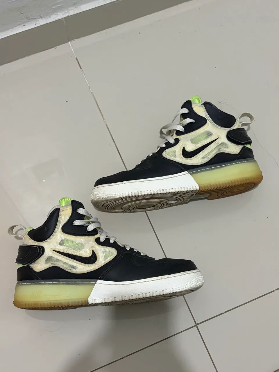 Nike air force 1 mid react black neon - Foto 5