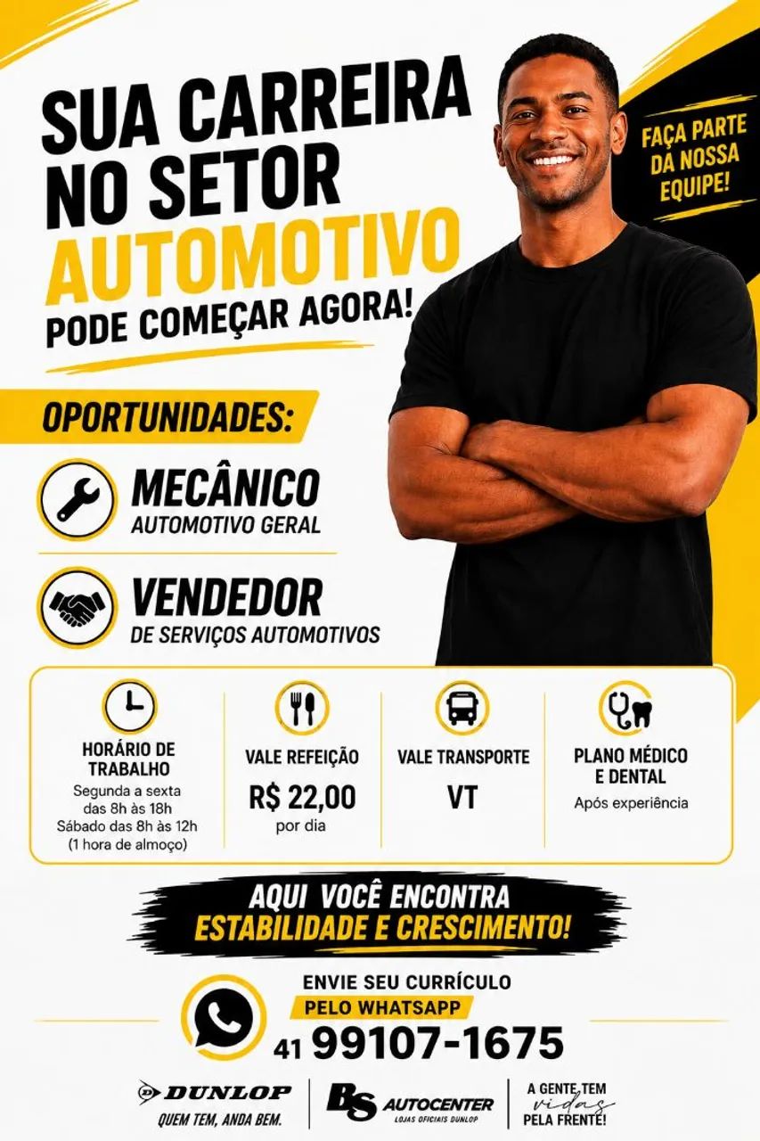 Estamos contratando Mecânico e vendedor