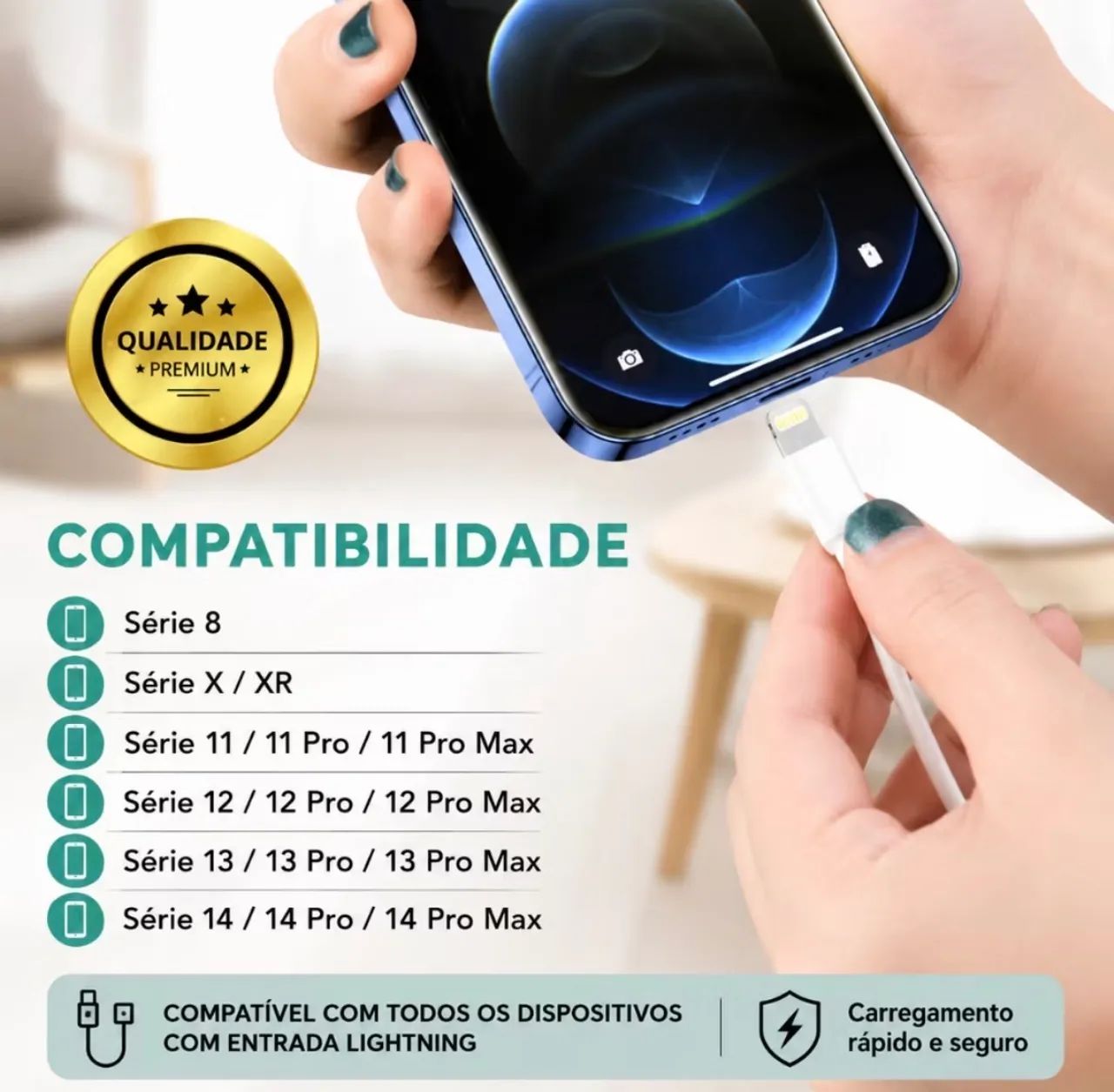 KIT iPhone Cabo E Fonte Tipo C LACRADO - Foto 2