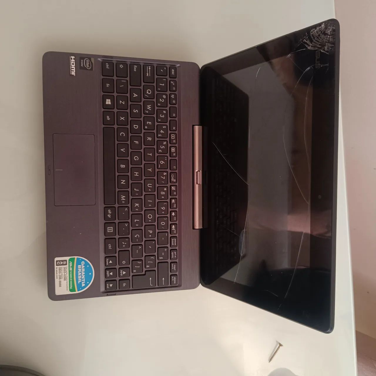 Notebook ASUS T100 funcionando - tela trincada - leia a descrição - Foto 2