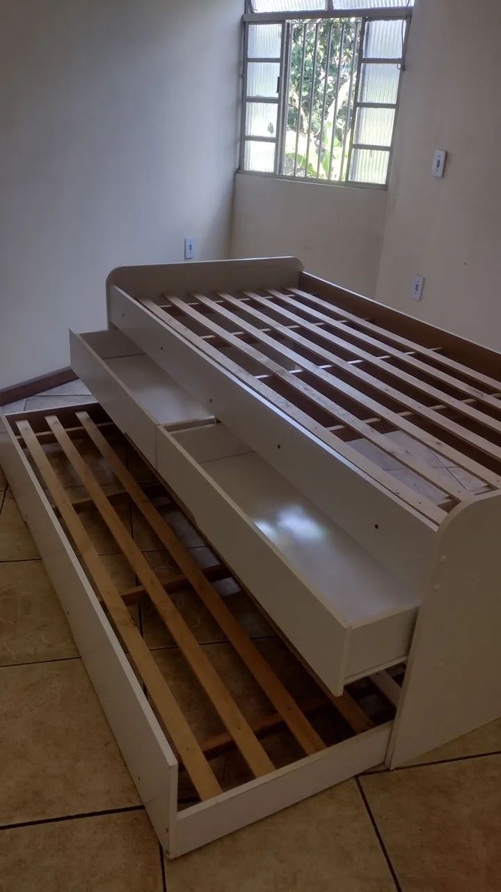 Cama solteiro com gavetas + auxiliar  - Foto 4