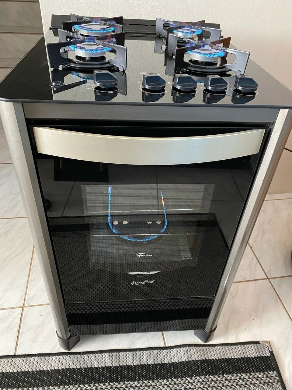 Fogão Mesa Vidro Automático Usado - Entrego ! - Foto 3