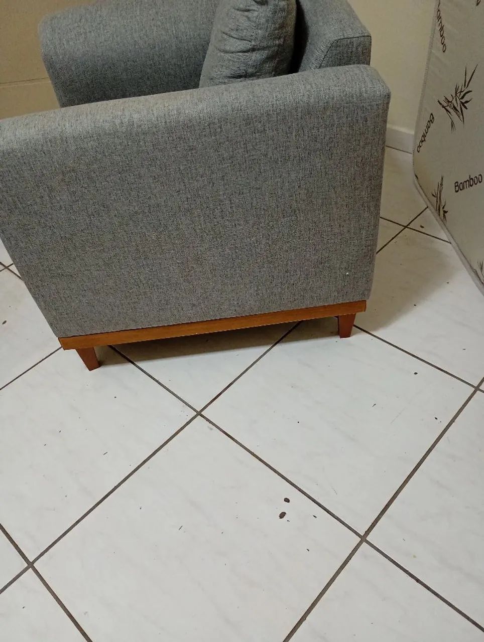 Poltrona linho cinza