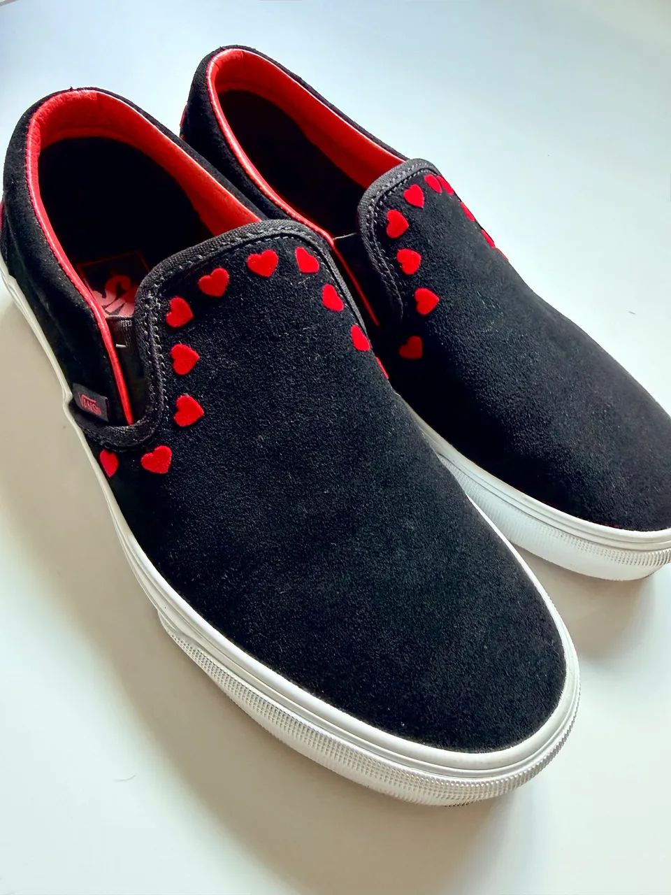 Tênis Vans Slip-On Hearts Black Red