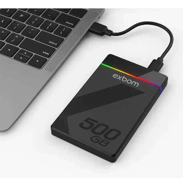 HD Externo 500GB USB 3.1 Exbom HDE-S5GL RGB Pc/Notebook/Console - WZetta - Foto 2