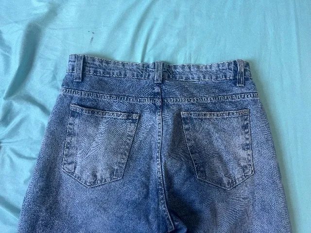 Calça Jeans Reta Vintage Azul - Foto 4
