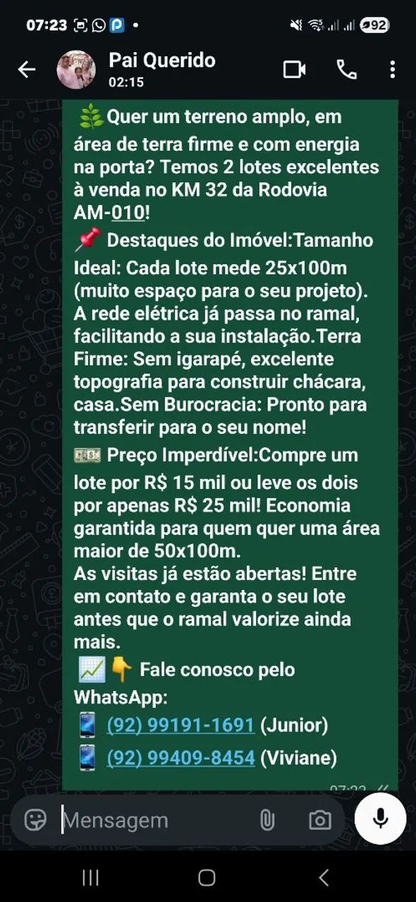 2 Lotes 25x100 Ramal Água Branca  - Foto 2