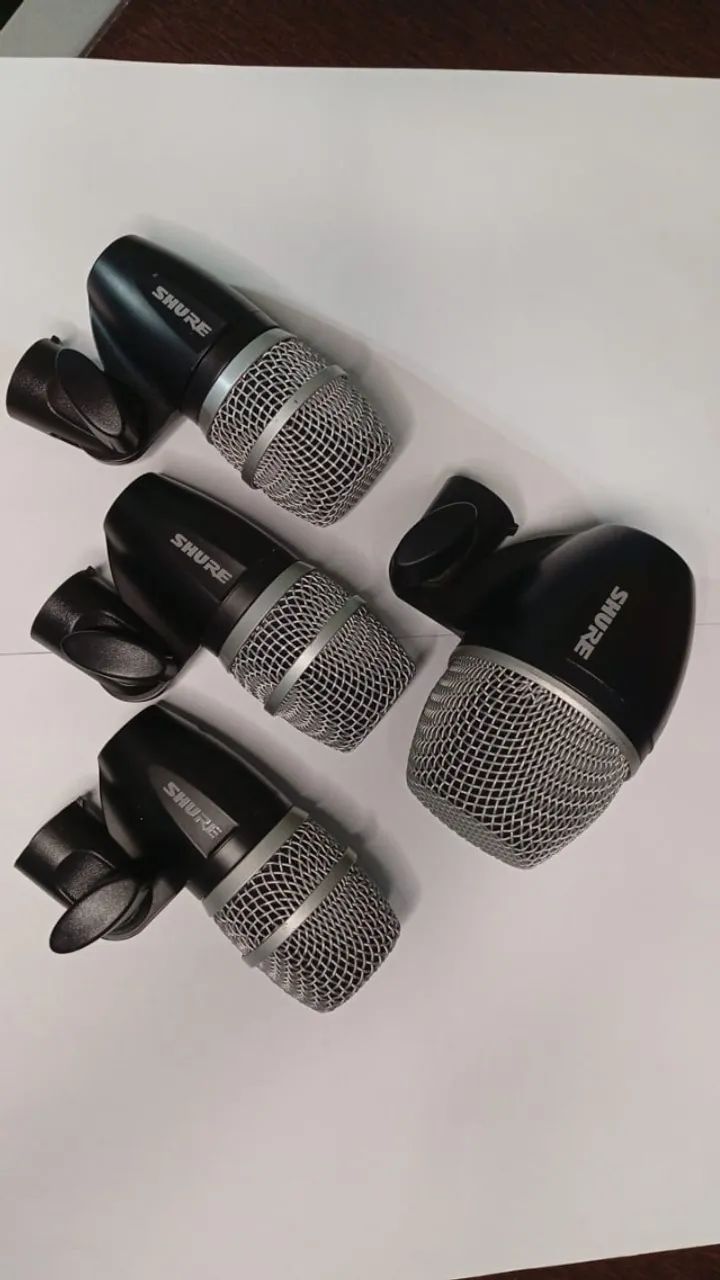 Kit Microfones Shure PG Drum Mic Kit - PG52 e 3 PG56 - Maleta Original - 2002 - Raríssimo - Foto 3