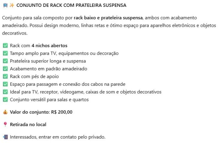 Estante com rack para TV - Foto 2
