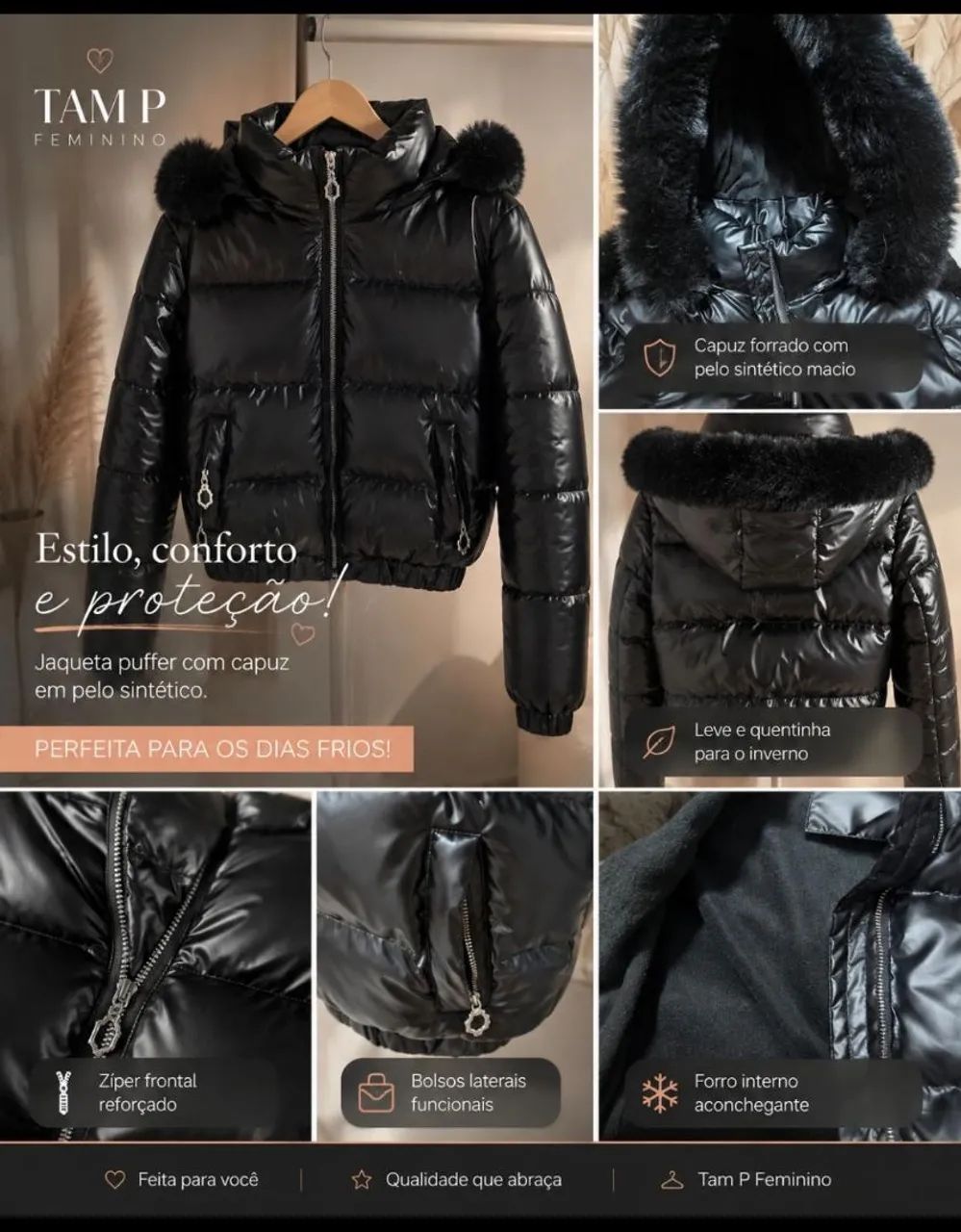 Jaqueta puffer feminina  - Foto 2
