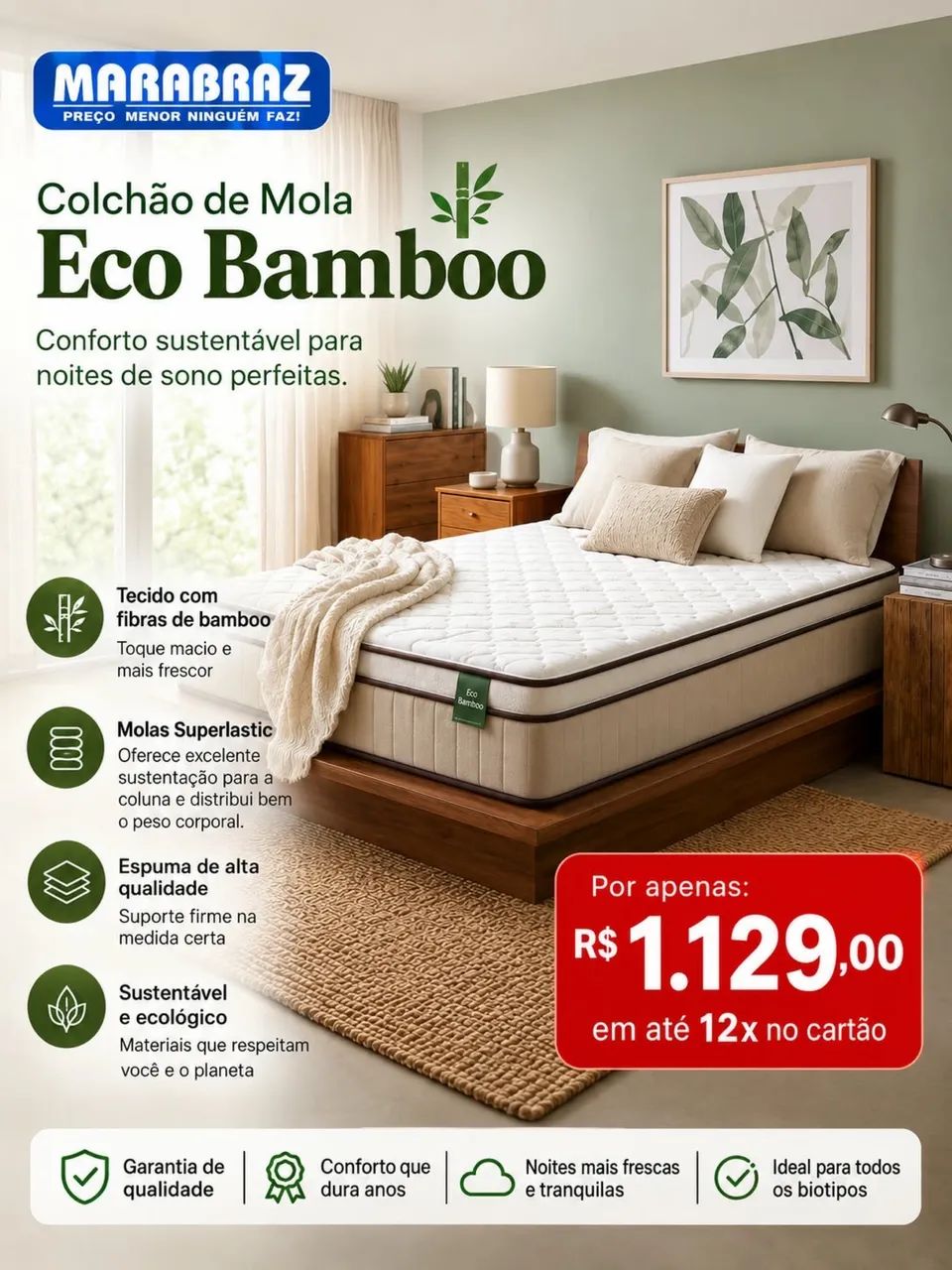 Colchão casal molas Ensacada 