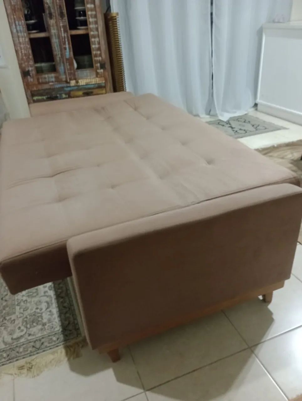 Sofá Cama 3 Lugares Bege - Elegante e Confortável - Foto 4