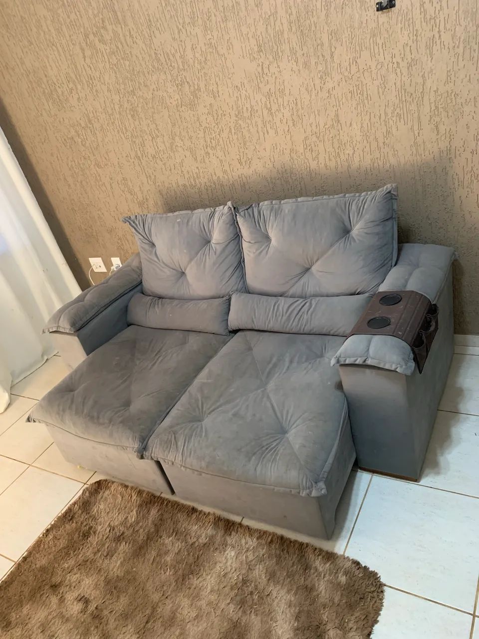 2.90-Meter Reclining Sofa in Gray441140336657049604