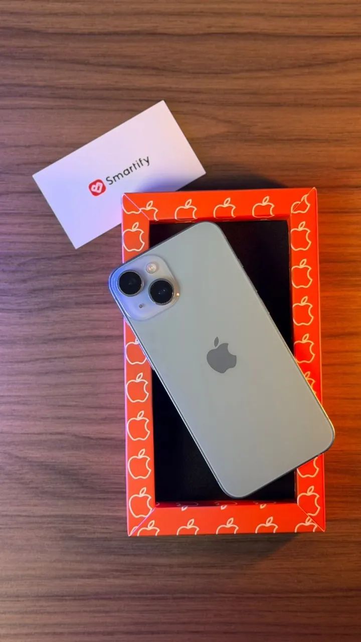 IPHONE 14 AZUL - 128GB - BATERIA 100% | LOJA FÍSICA EM CURITIBA