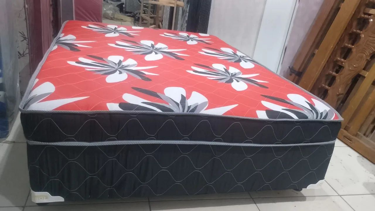 Cama Box Casal Espuma D45 Tecido Esponjado - Nova (ENTREGA GRÁTIS) - Foto 4