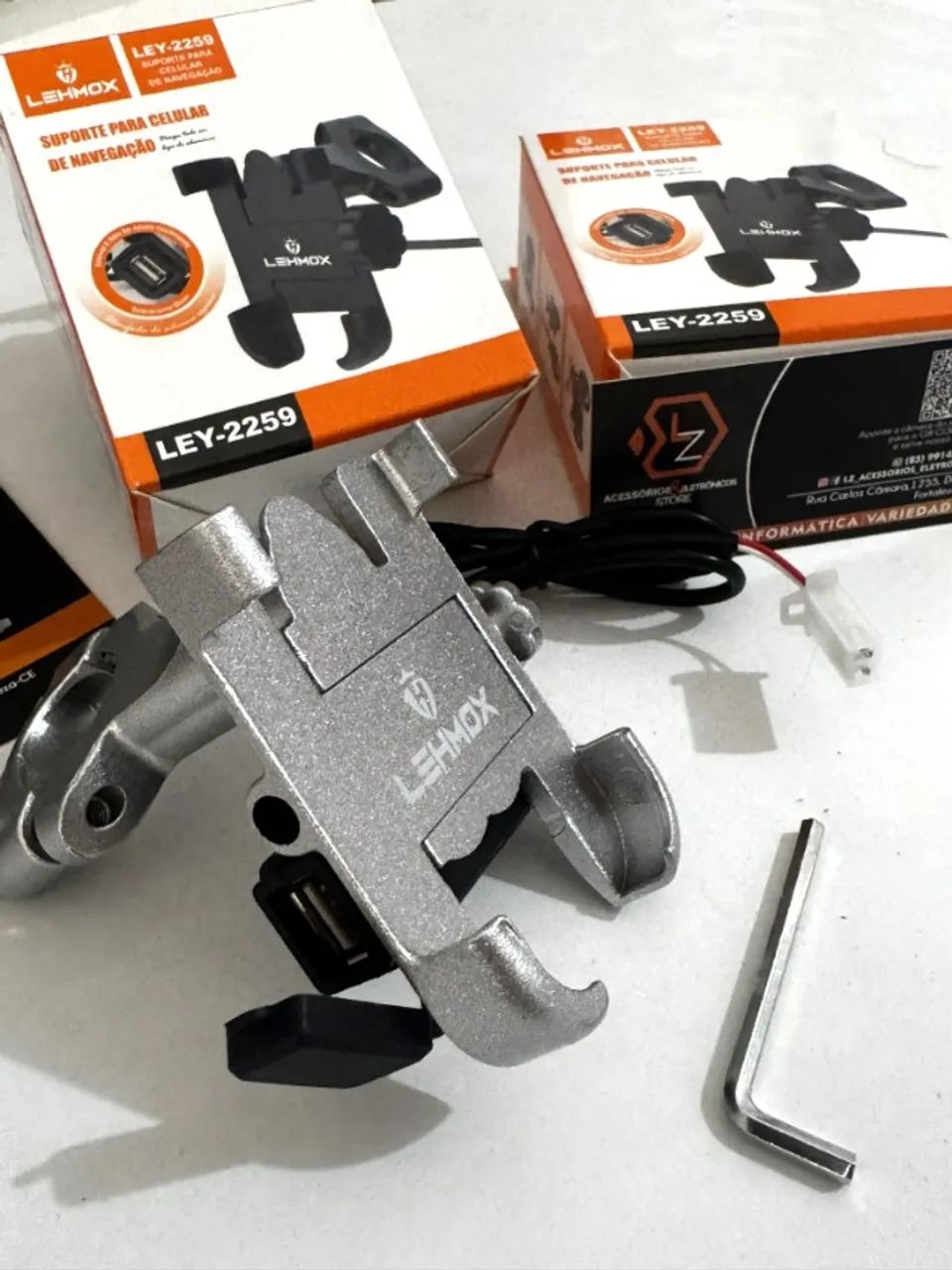 Suporte para Celular com Carregador USB para Moto
