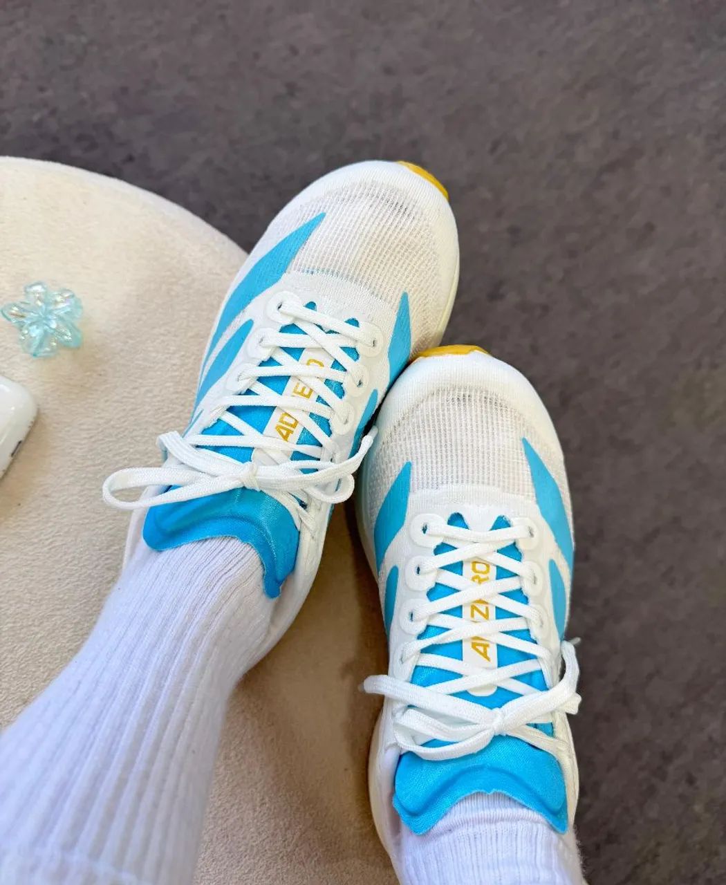 Tênis Adidas Evo SL branco azul celeste lightstrike  - Foto 5