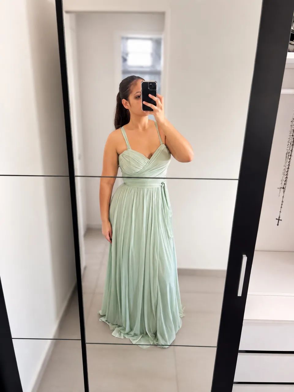 Vestido de Festa Longo Verde Menta - Elegante e Sofisticado - Foto 3