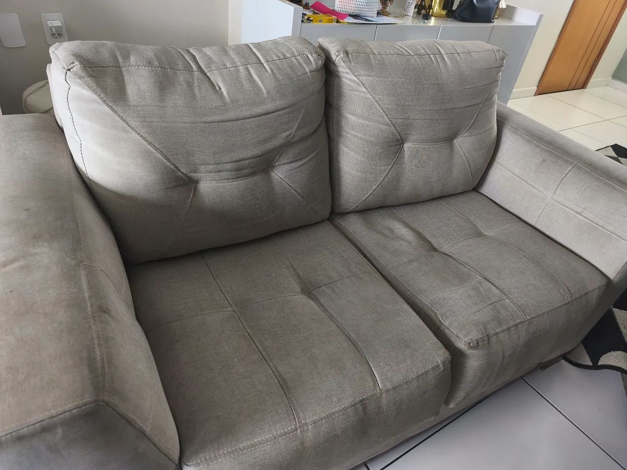 Belo Sofá de Linho 2 lugares 