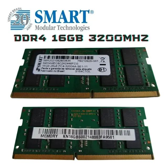 16 GB Memória RAM DDR Notebook