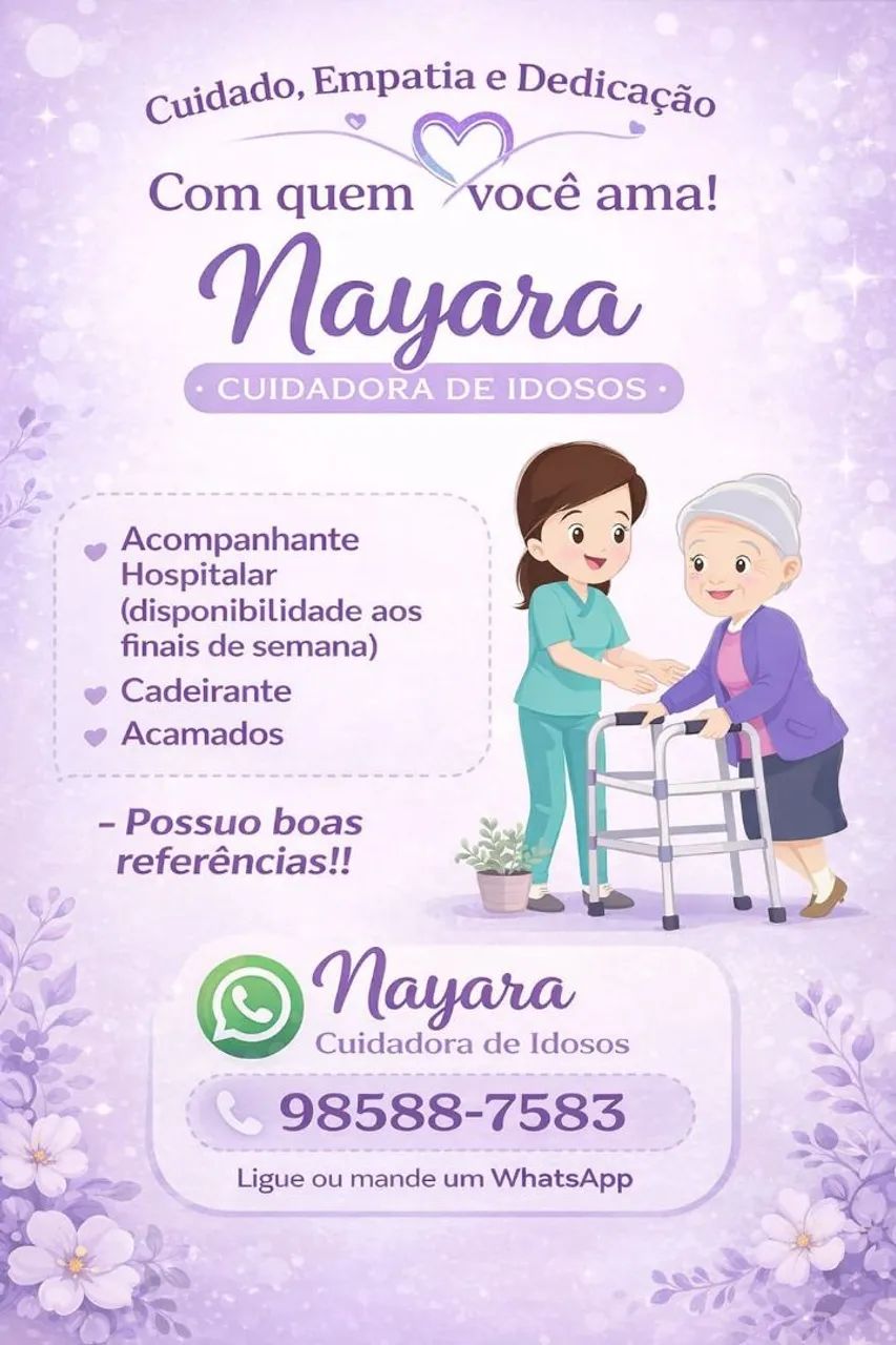 cuido de idosos crianças e faço serviço doméstico 