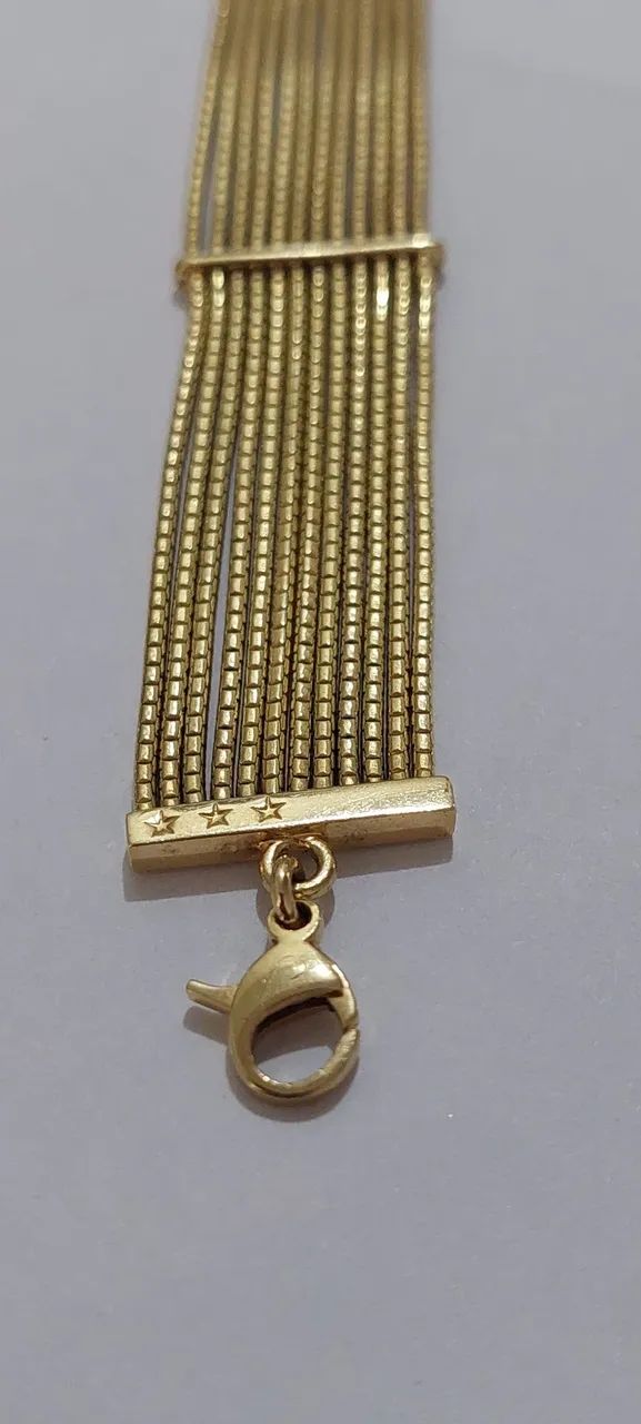 Pulseira em ouro hstern 12 linhas brilhantes 