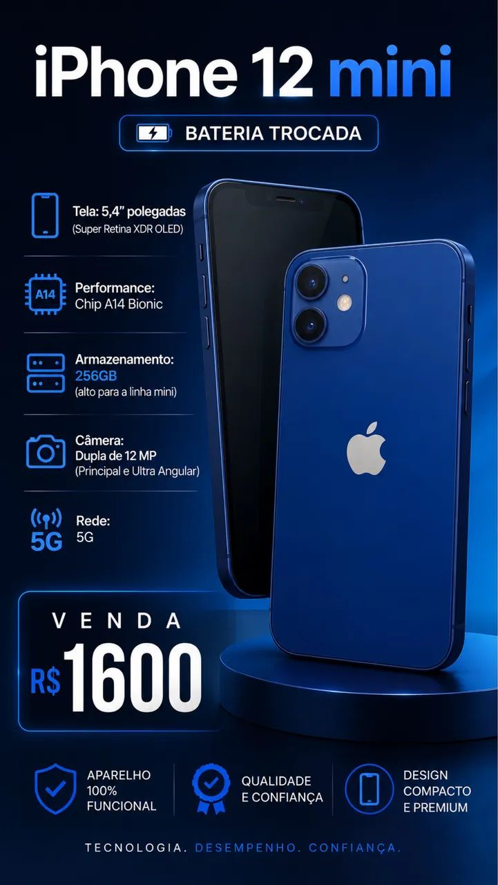 iphone 12 mini azul - Celulares e Smartphones - Jardim Motorama