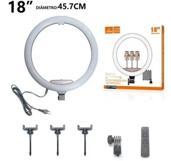 Ring light NOVOS com tripé 10/14/18 polegadas  - Foto 4